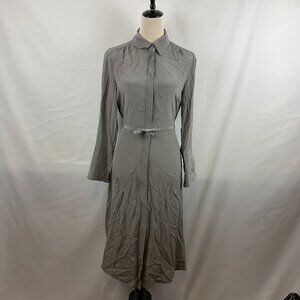 Club Monaco Shirred Back Shirt Dress S Gray Long Sleeve New NWT
